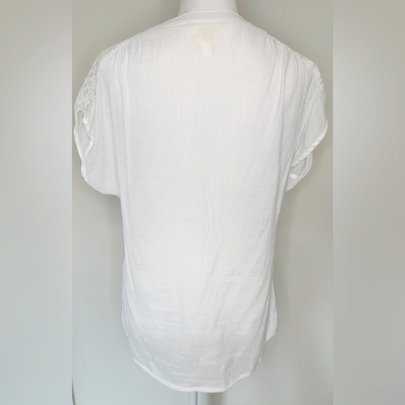 Fig and Flower Anthropologie Button Down Top Blouse Crochet Women Lace Medium - Picture 3 of 9